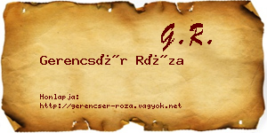 Gerencsér Róza névjegykártya