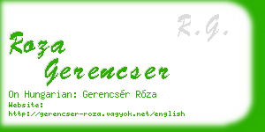 roza gerencser business card